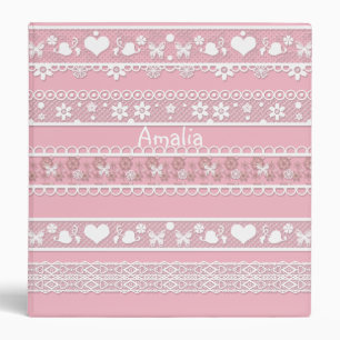 Classeur Dentelle rose