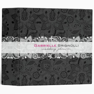 Classeur Dentelle Vintage noire et blanche