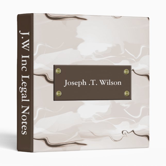 Classeur d'entreprise mocha abstrait (Devant/Côté)