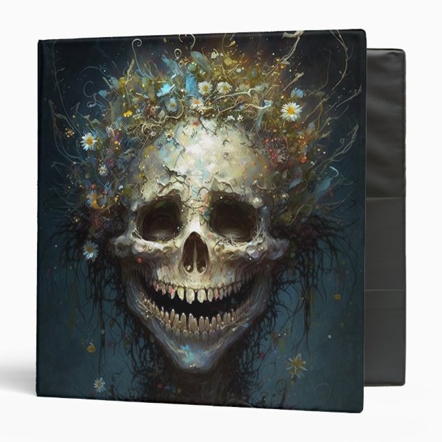 Classeur Déplaisant crâne gothique Imaginaire foncé Art 3 C (Devant/Intérieur)