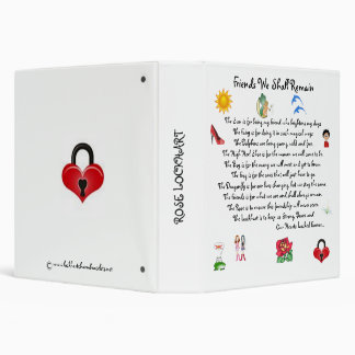 Classeur Des amis nous resterons poème imprimé sur la