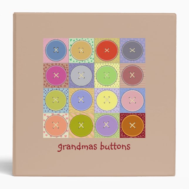 Classeur des boutons 3-Ring de grand-mamans (Devant)