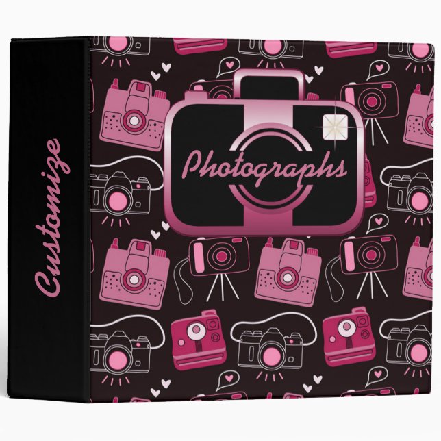 Classeur des caméras rétro de bogues rouges et noi (Devant/Côté)