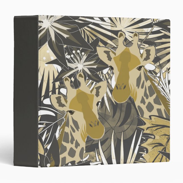 Classeur Des girafes dans la forêt nocturne. (Devant/Côté)