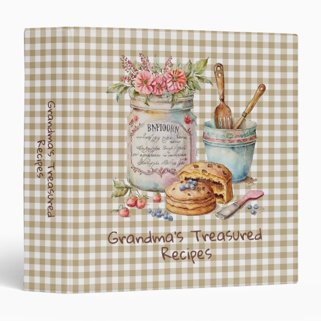 Classeur des recettes précieuses de grand-mère (Devant/Côté)