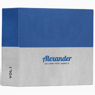 Classeur Design à écran partagé en cuir bleu et gris