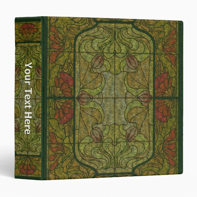 Classeur Design d'art en verre floral personnalisé (Devant/Côté)