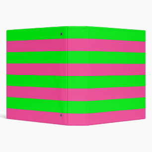 Classeur Design de bandes rose et verte