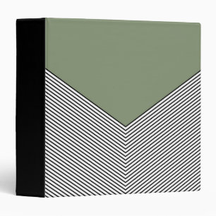 Classeur Design de chevrons noir et blanc et triangle vert