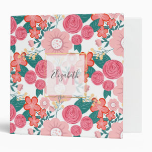 Classeur Design de fleurs mignonnes roses à la main