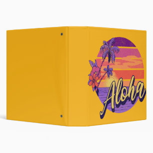 Classeur Design de texte de style rétro "Aloha"