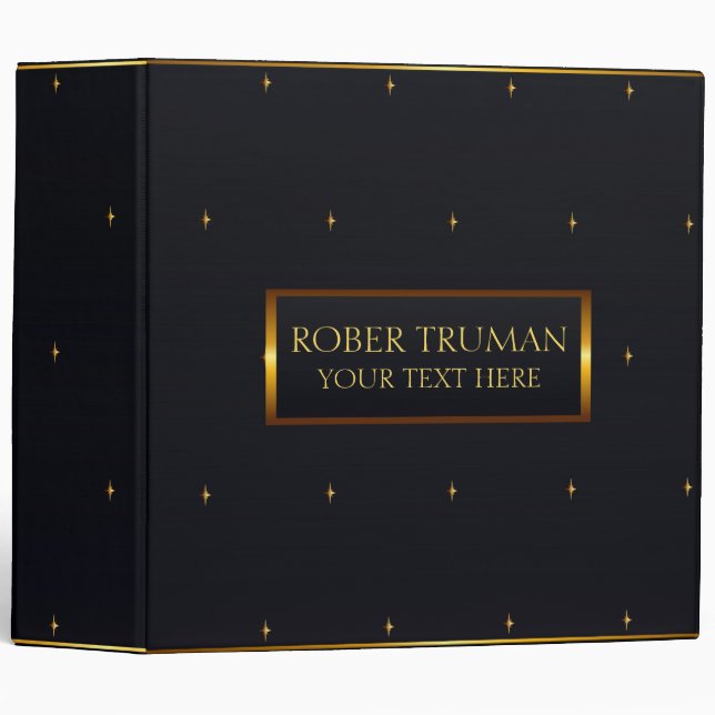 Classeur Design élégant en or bleu luxe (Devant/Côté)