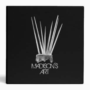 Classeur Design élégant noir brosses d'art blanc