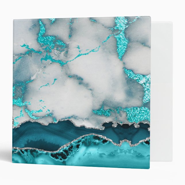 Classeur Design en marbre turquoise (Devant/intérieur)