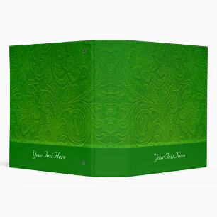 Classeur Design floral en cuir en daim vert