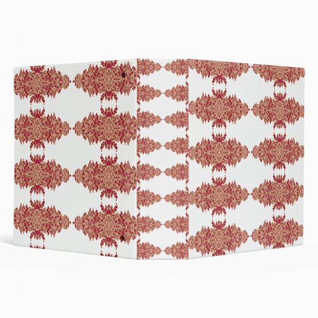Classeur Design floral rouge et orange avec graphique ornem (Arrière-plan)