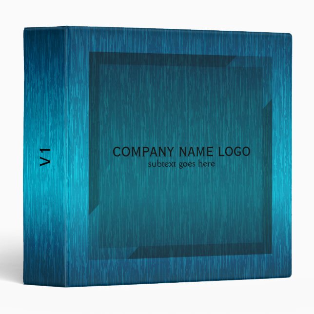 Classeur Design géométrique turquoise bleu (Devant/Côté)