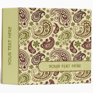 Classeur Design Paisley Brown Et Beige Retro Élégant