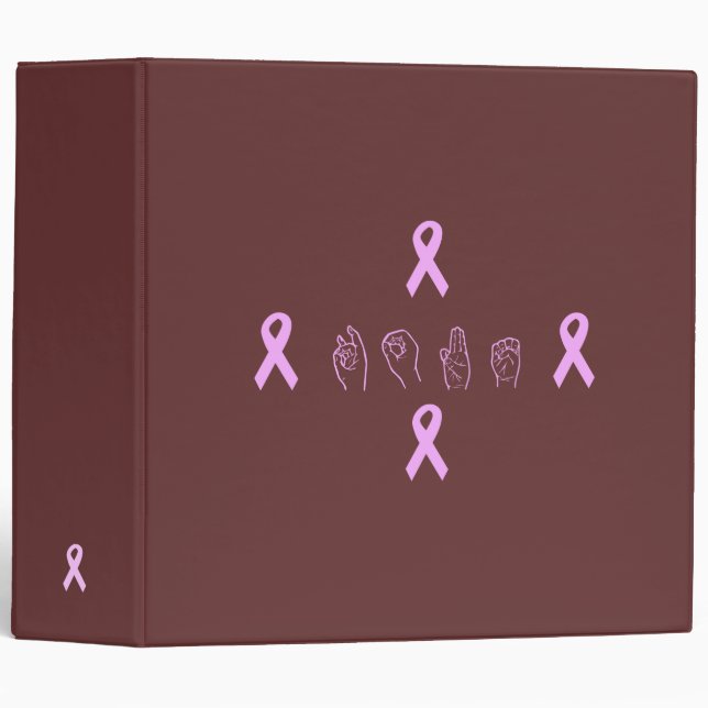 Classeur d'espoir de cancer du sein d'ASL (Devant/Côté)