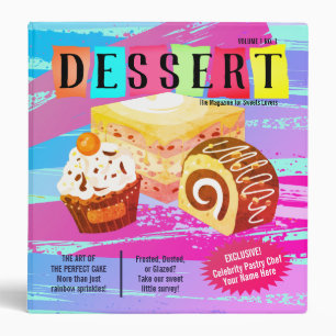 Classeur Desserts faux magazine recipe cookbook binder