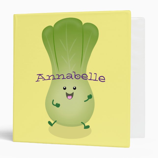 Classeur dessin animé mignon de bok choy (Devant/Intérieur)