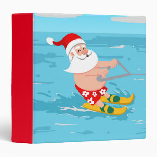 Classeur Dessin animé Santa Claus water skiing