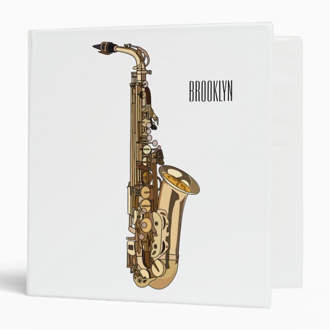 Classeur dessin animé saxophone (Devant/Intérieur)