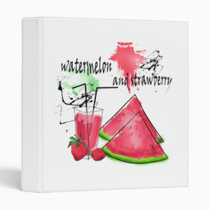 Classeur Dessin d'aquarelle de pastèque et fraises