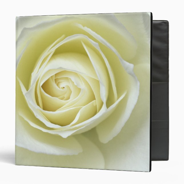 Classeur Détails de près de rose blanche (Devant/Intérieur)