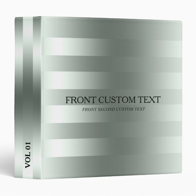 Classeur Deux Tons De Motif De Grandes Vertes (Devant/Côté)