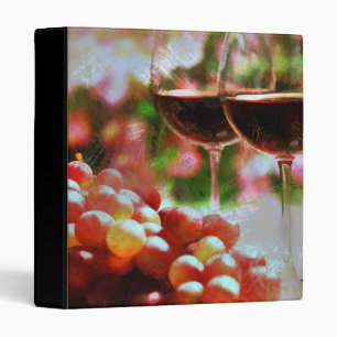 Classeur Deux verres de vin avec des raisins