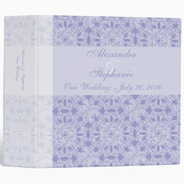 Classeur d'événement Periwinkle/White Mariage Port (Devant/Côté)