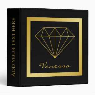 Classeur Diamant géométrique en or noir