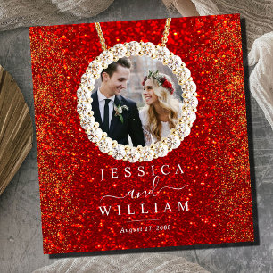 Classeur Diamants Glitte Rouge Mariage personnalisé Album p