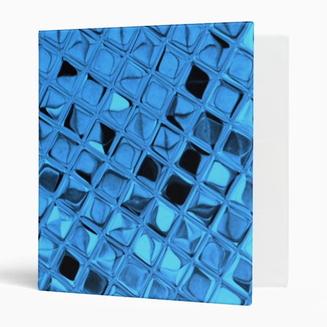 Classeur Diamants métalliques brillants de bleu de saphir (Devant/intérieur)