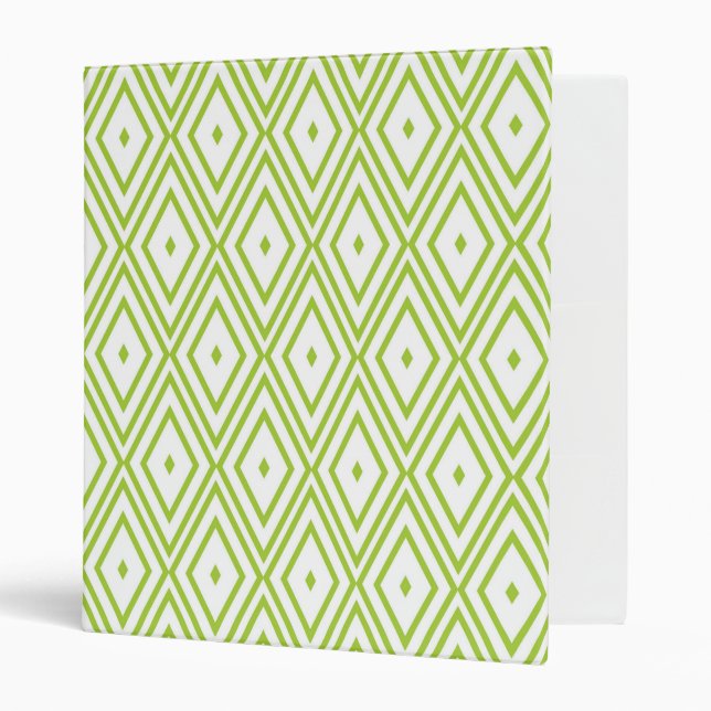 Classeur Diamants verts et blancs de chaux (Devant/intérieur)