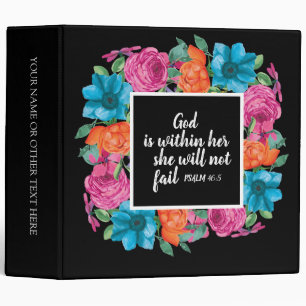 Classeur Dieu chrétien est en elle Fleur noir coloré