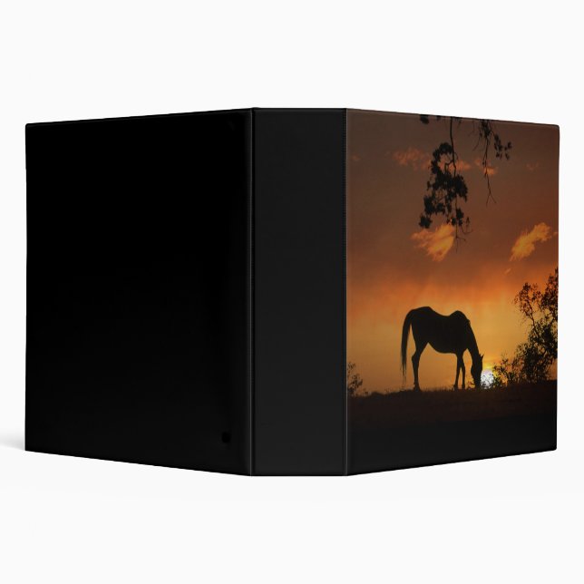 Classeur d'image primé Cheval et lever du soleil (Arrière-plan)