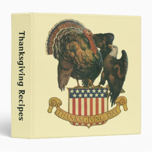 Classeur Dinde de Thanksgiving vintage, aigle, drapeau amér