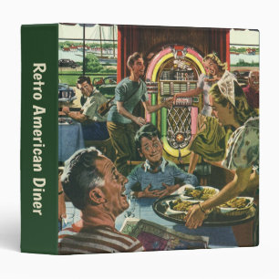 Classeur Dîner de famille vintage dans un diner avec un juk