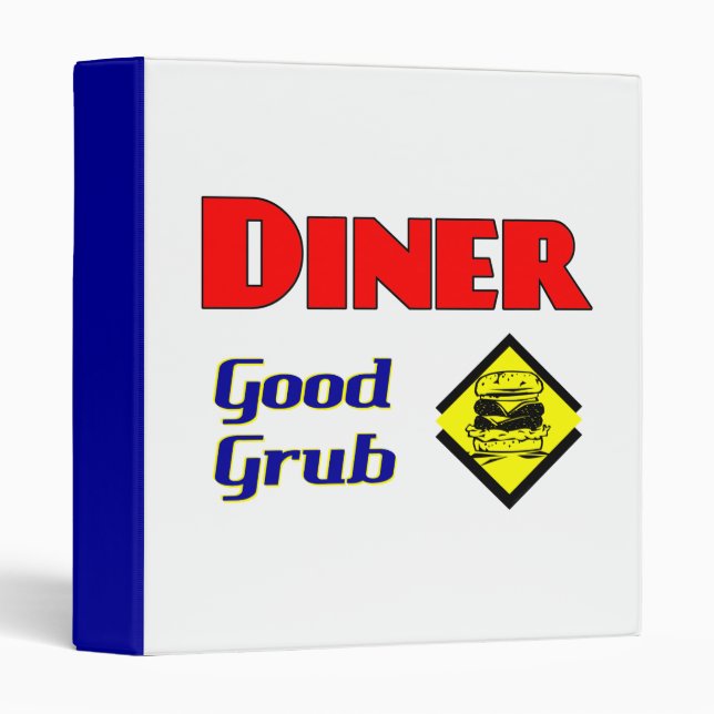Classeur Diner Good Grub Hamburger Restaurant Art (Devant/Côté)