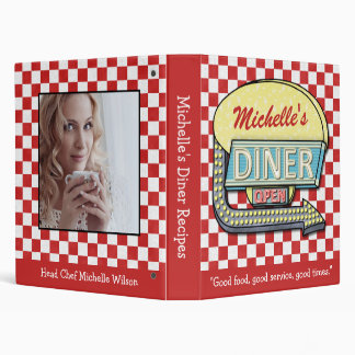 Classeur Diner Retro les années 50 Red Checker Recette Nom 