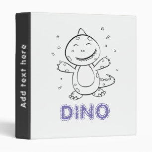 Classeur Dinosaur - Animal d'art esquissé en noir et blanc