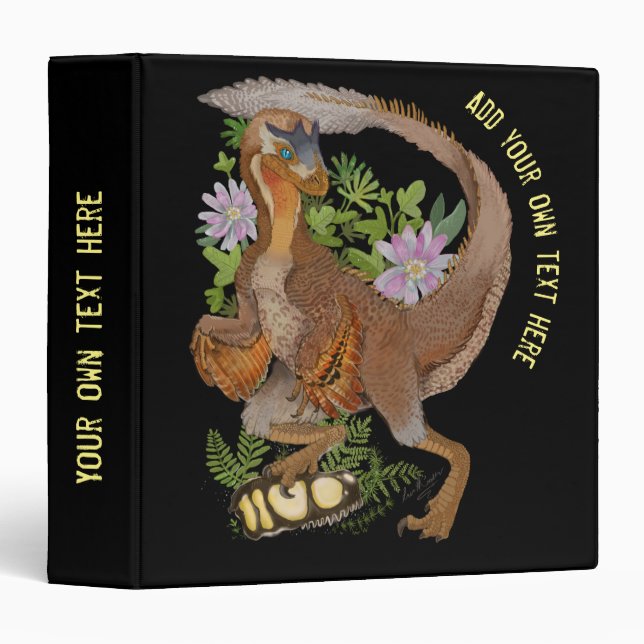 Classeur Dinosaur Raptor Jungle Art (Devant/Côté)