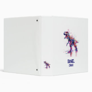 Classeur Dinosaure Rex T-Rex Futuriste Avec Nom Enfants