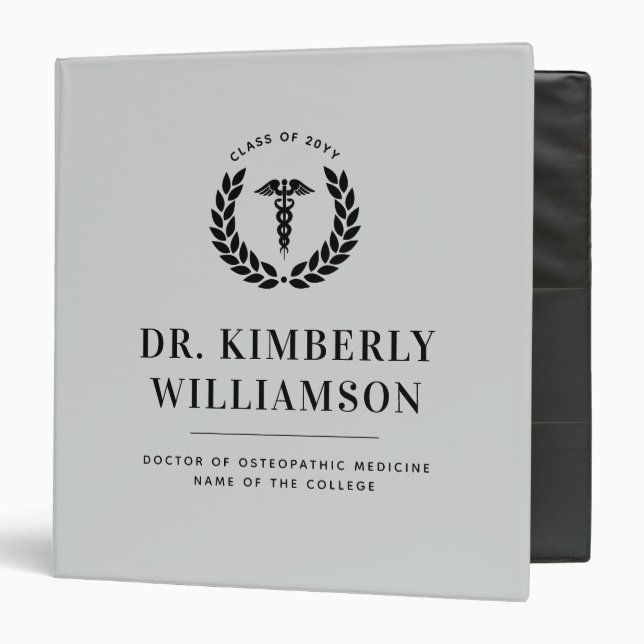 Classeur Diplôme d'études Médicales personnalisé (Devant/Intérieur)