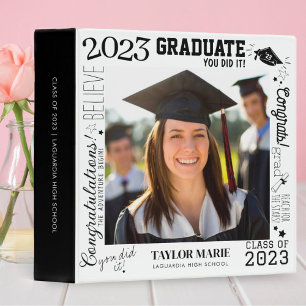 Classeur Diplôme photo personnalisé 2023 Scrapbook blanc