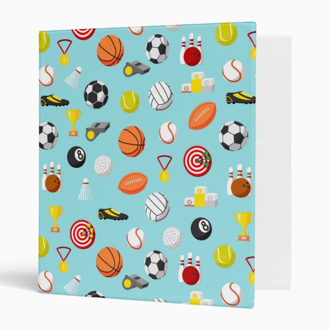 Classeur Divers éléments sportifs motif colorés (Devant/intérieur)