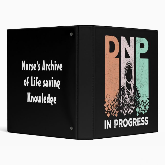 Classeur DNP Dans Progress Nursing School & Training Saying (Arrière-plan)