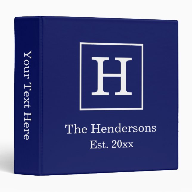 Classeur do-it-yourself Colres encadrés Nom initial Monogra (Devant/Côté)